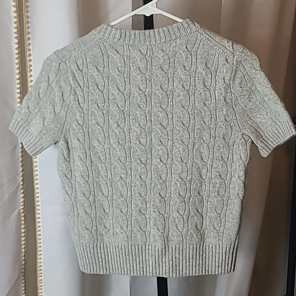 J crew heather grey Cashmere cable-knit Size Xs. New - Picture 6 of 6